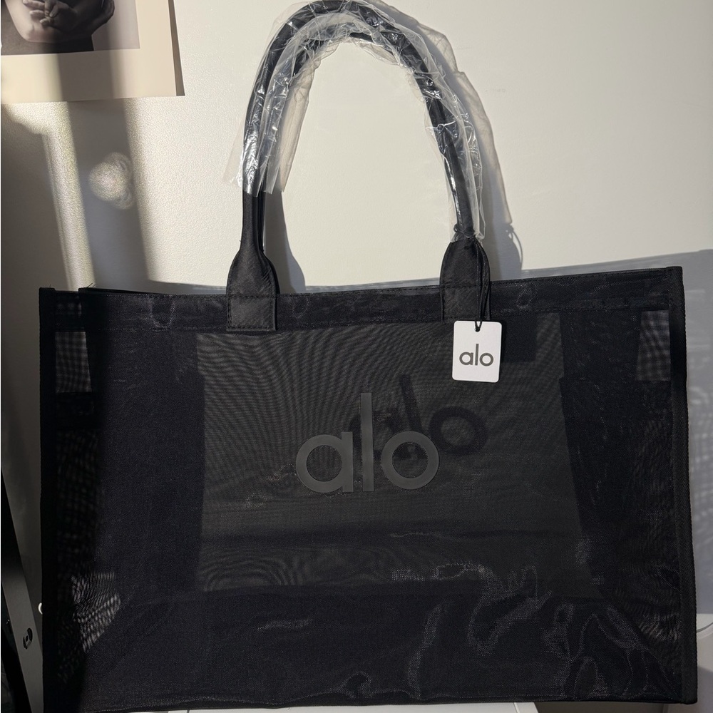 ALO Yoga Black Mesh Tote Bag